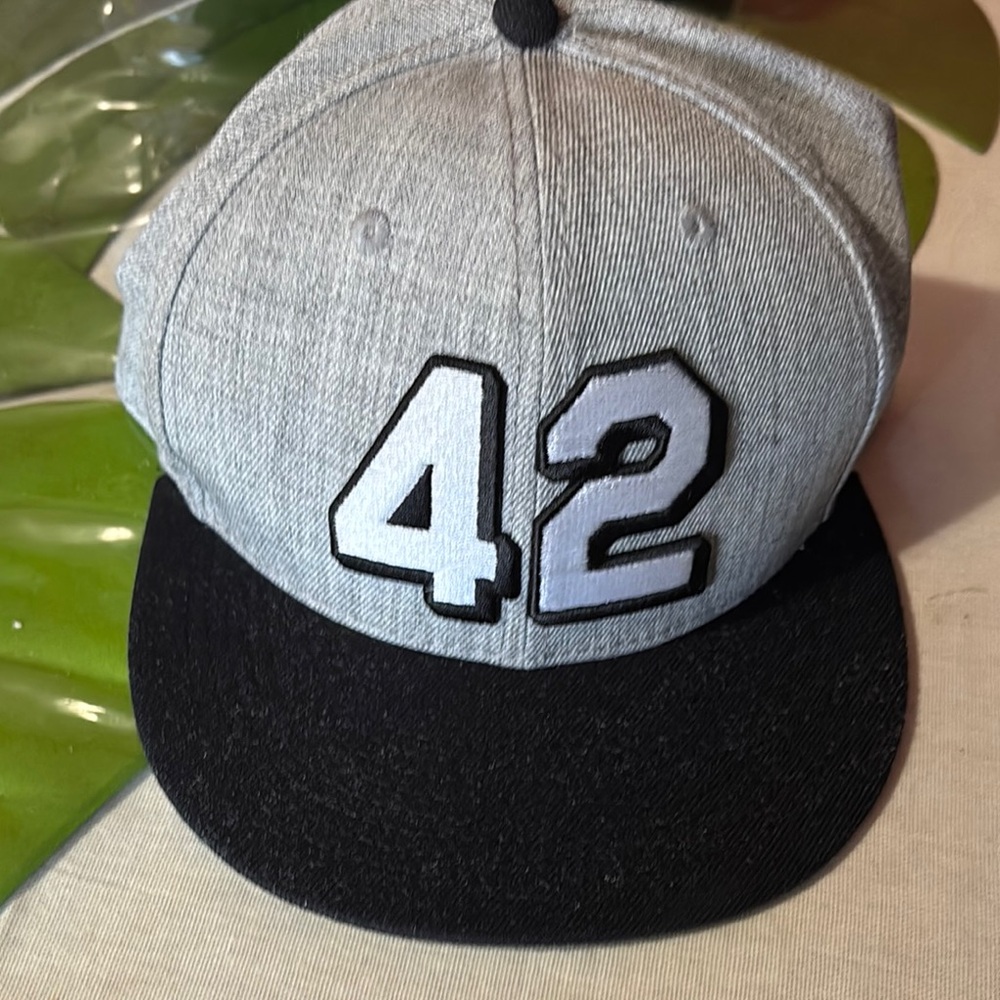 Gray and Black 42 Snapback Hat